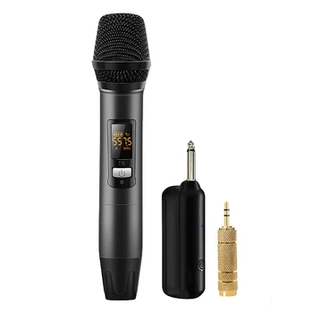 

Hot-Wireless Microphone System with Receiver One for One Handheld Microphone for Amplifier Mixer Speaker Desktop Bus o
