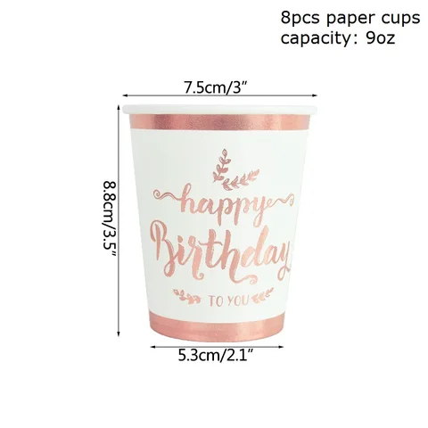 Birthday Disposable Tableware for 8 Guests Kids Children Bithday Anniversary Party Supplies Paper Plates Cups Napkins