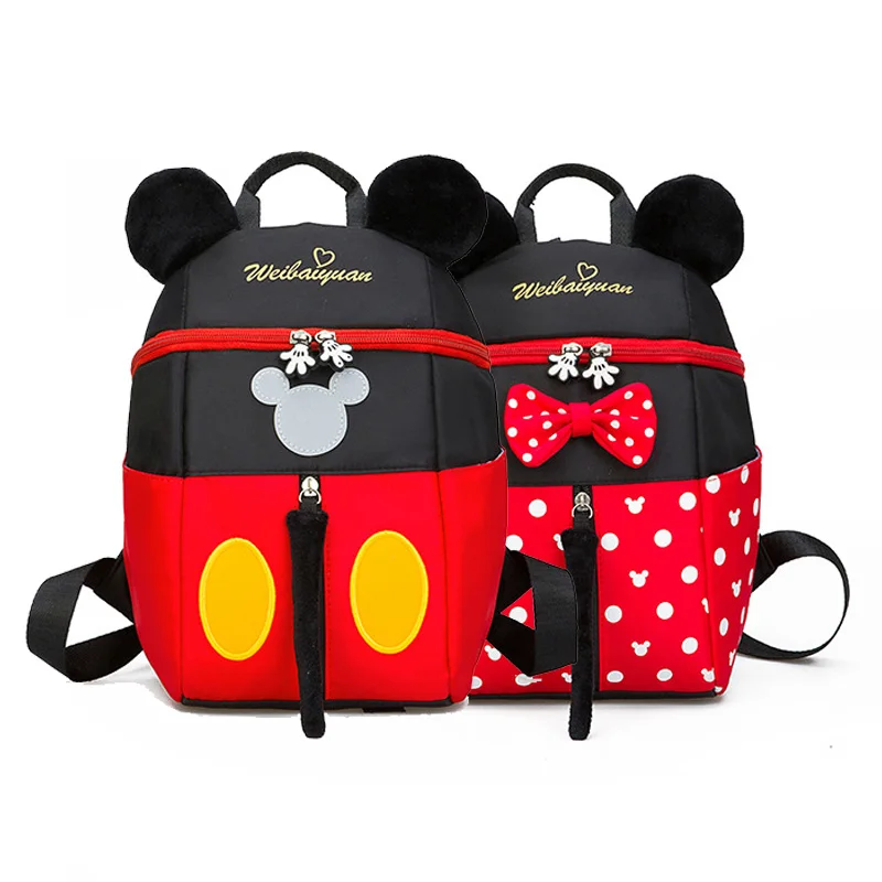  3-7 Yrs Kids Backpack Plush New Children's School Bag Kindergarten Boy Cute Baby Minnie Mickey Cart - 4000093892880