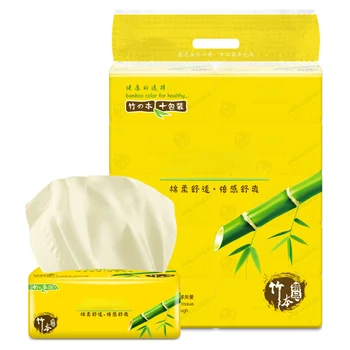 

10packs Napkins Pumping Cleansing Office Toilet Paper Skin Friendly Baby Sweat Absorbing Soft Bamboo Pulp Bathroom Facial Tissue