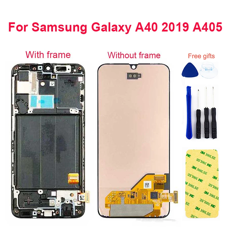 

AMOLED For Samsung Galaxy A40 2019 A405FN/DS LCD Display Touch Screen Digitizer Sensor Assembly Replacement
