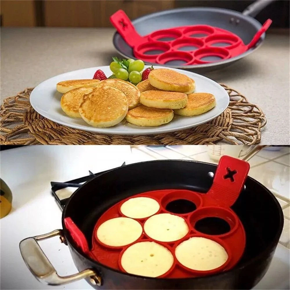 Silicone Non Stick Fantastic Egg Pancake Maker Ring Kitchen Baking Omelet  Moulds Flip cooker Egg Ring Mold CF-226