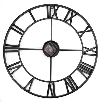 

New 18.5 Inch Oversized 3D Iron Decorative Wall Clock Retro Big Art Gear Roman Numerals Design The Clock On The Wall