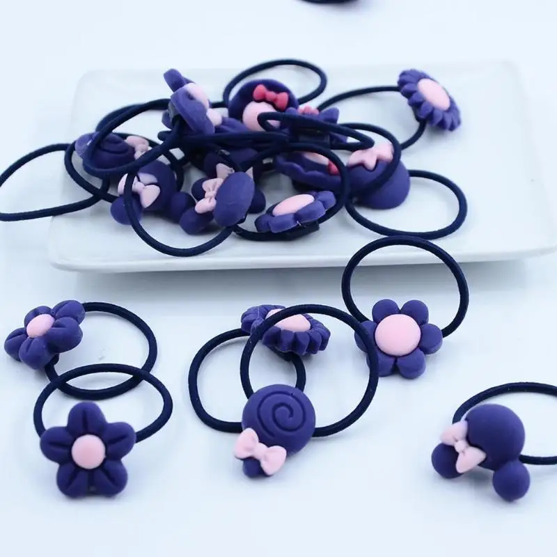20pcs Cartoon Cute Elastic Hair Bands Kids Girls Rubber Bands w/ Gift Box Hair AccessoriesBaby Headdress women Hair Ropes