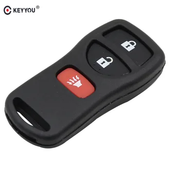 

KEYYOU 10X 3 Buttons Remote Entry Car Key Fob Shell Case For Nissan Armada Xterra Pathfinder Frontier Quest Titan Murano