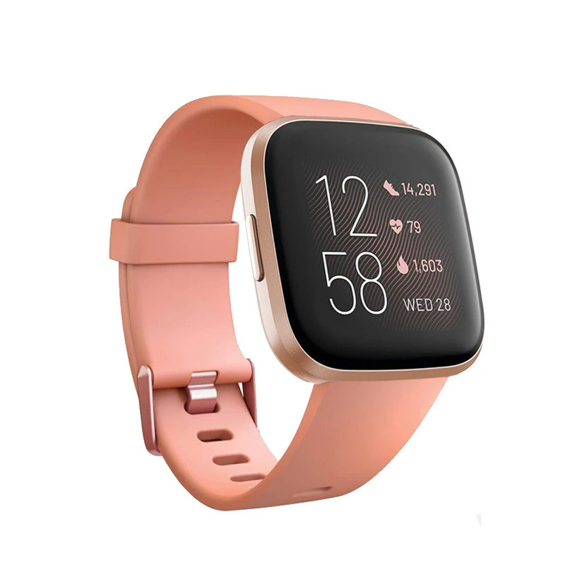 Подходит для Fitbit Versa 22 мм ремешок для часов мужской силиконовый универсальный ремешок 22 мм сменный мужской т-ремешок для Fitbit Versa 2 для женщин - Цвет: Розовый