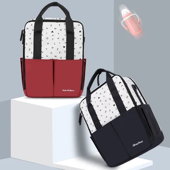 

Disney diaper bag baby bag mummy backpack USB bottle heating maternity bag mommy bag baby bags for mom send a pair of hooks