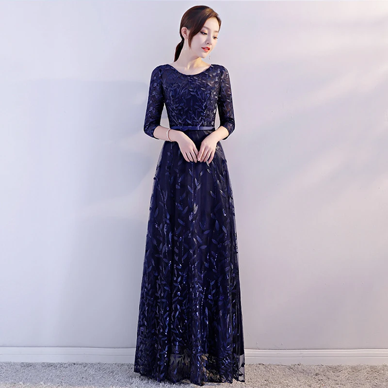 Традиционное китайское платье невесты, женское свадебное платье Qipao, элегантное весеннее длинное платье с круглым вырезом, роскошное вечернее платье, Vestido XS-3XL