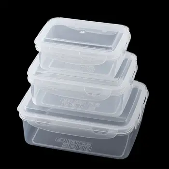 7 Sizes Plastic Bento Box Picnic Snack Meal Storage Container Food Prep Lunch Box for Camping Cookware Kids School Dinnerware