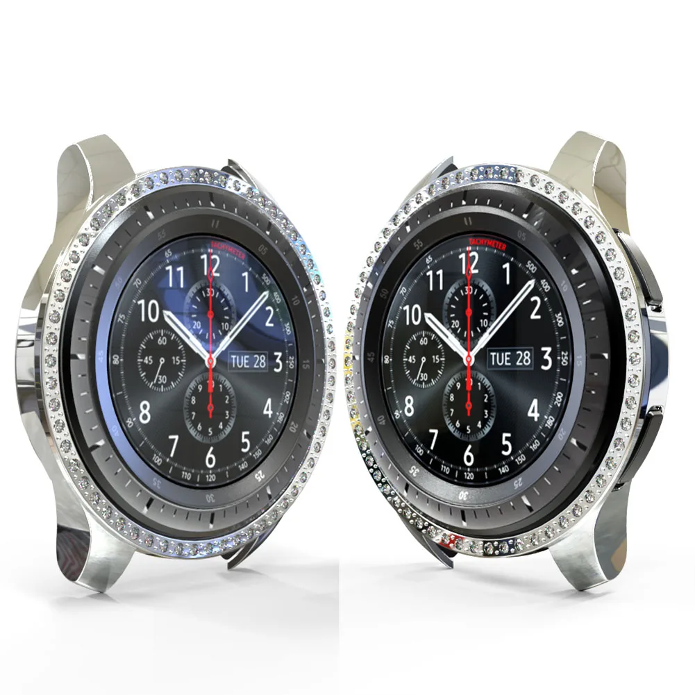Чехол бампер для Samsung Galaxy Watch 46 мм защитный чехол из поликарбоната с бриллиантами