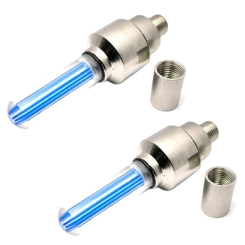 

HOT-2PCS BLUE LED Flash Tyre Wheel Valve Cap Light for Car Bike bicycle Motorbicycle Wheel Light Tire Light