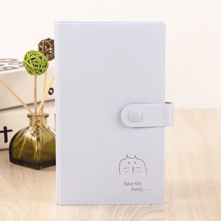 Transparent Multi-layer 120 Cards Korean Student Button-style Business Card Book Storage Clip 3 Inch Photo Business Card Book