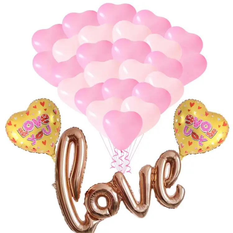 28 шт. фольгированные воздушные шары с надписью «LOVE», латексные воздушные шары «сердце», воздушные шары для дня рождения, свадьбы, Дня Святого Валентина - Цвет: Мятно-зеленый