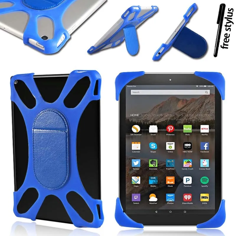 

KK&LL For Amazon Fire 7 (1th/2th/3th/4th Generation,2011 2012 2013 2014 Release) - Tablet Silicone Stand Cover Case + Stylus