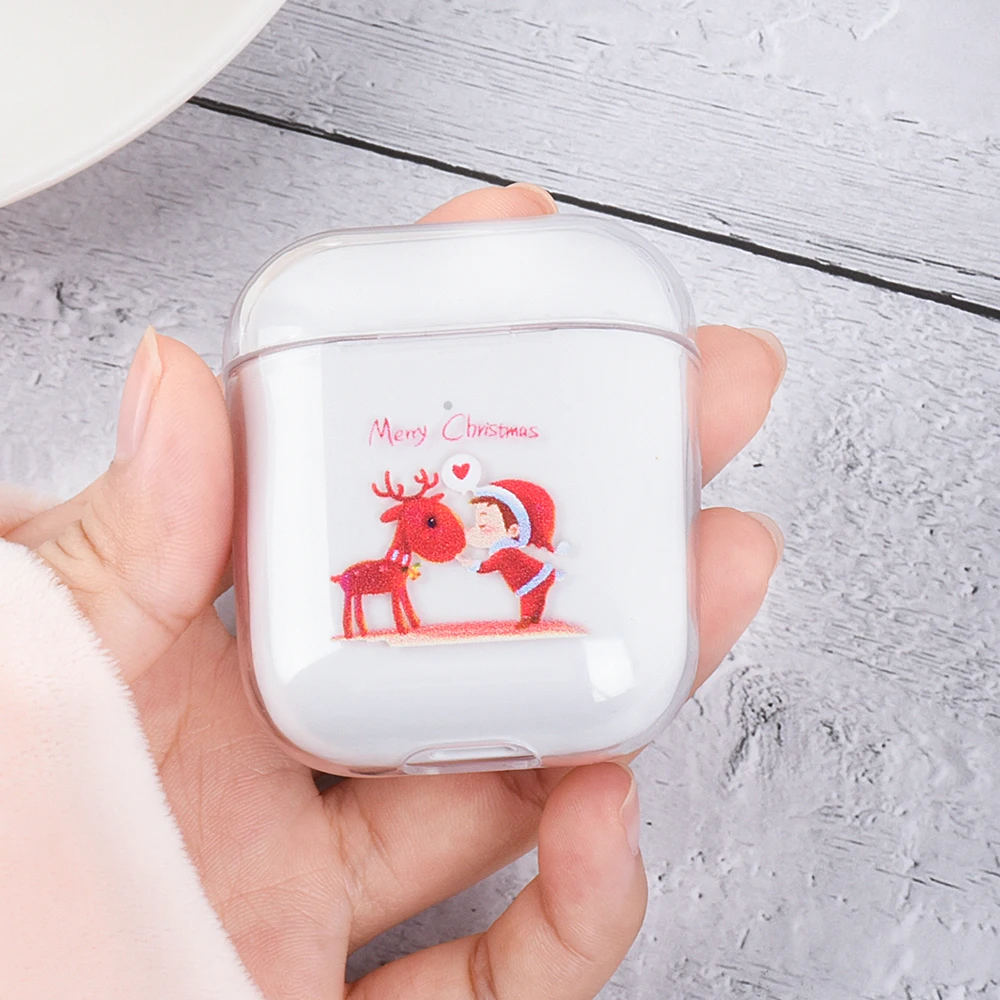 Чехол для Apple Airpods, рождественские кожухи головных телефонов для Airpods 2, 1 новогодний чехол для наушников, Жесткий Чехол для ПК, защитная коробка для зарядки