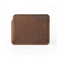 GENODERN Premium Leather Card Holder and Mini Wallet (Brown card holder)
