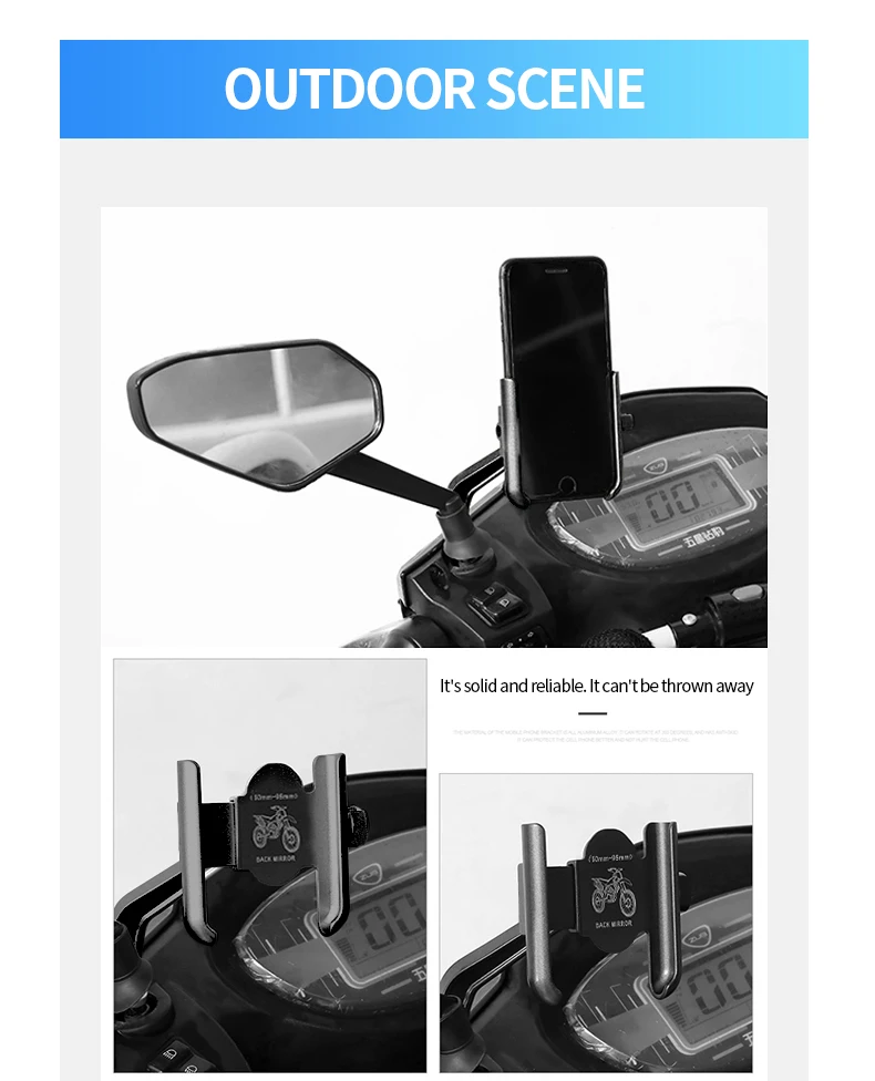 mobile phone holder for car Aluminum Alloy Motorcycle Bike Phone Holder Bicycle GPS Bracket Bike Support Clip Mirror Bicycle Handlebar Mobile Phone Holder mobile holder