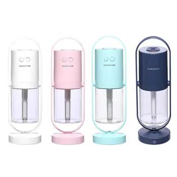 

360° Rotary Air Humidifier Colorful Led Light USB Mist Maker Quiet Aroma Fogger for Car Home Use Supplies