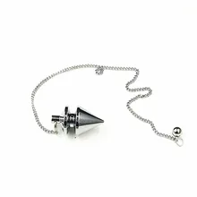 Маятниковый камень исцеляющая Пирамида рейки медный маятник металлический кулон амулеты хром розовое золото Модный с цепочкой