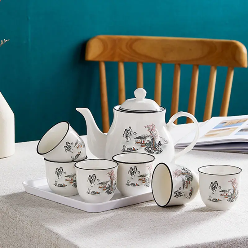 

2022New big capacity japanese ceramic teapot tea pot japanese tea set drinkware kung fu tea set tea infuser