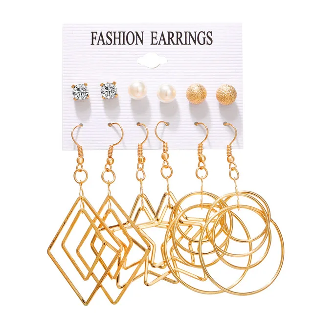 Новые женские акриловые геометрические серьги для женщин богемные серьги Набор DIY большие серьги в виде жемчужной капли модные ювелирные изделия - Окраска металла: Earrings Set 22