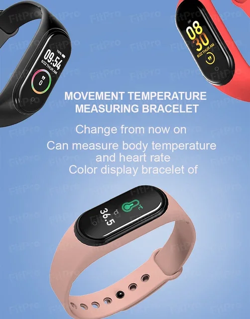 

New product launch hot-selling fitness tracker body temperature M4pro body temperature heart rate monitoring smart bracelet