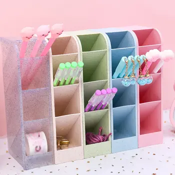 

Hot Sales 1 Pieces Inclined Pen Pencil Holder Stationery Storage Box Creative Fashion Multi-Function Office Desk Storage Box