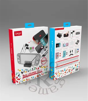 

For Nintend Lite 18in1 Super Pack Storage Bag+Card Box+Type C Cable+Stand+Protective Case+Earphone+Cap+Screen Protector