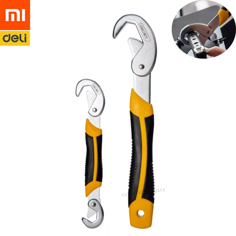 

Xiaomi Mijia Deli Universal Multi-functional Quick Adjustable Wrench Universal Carbon Steel Pipe and Bolts Nuts Spanner Tool