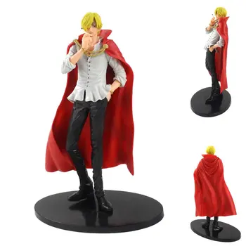 

26cm Anime One Piece Glitter & Brave Vinsmoke Sanji Action Figure Red Cloak Smoking Sanji PVC Collectible Model Toy