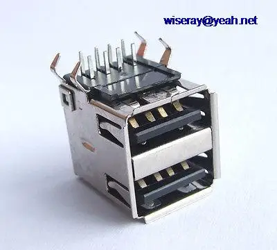 

DHL/EMS 500PCS DOUBLE USB A FEMALE SOCKET PCB MOUNT Soldering-A7