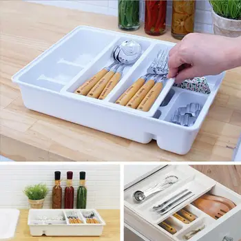 

Practical Desktop Drawer Storage Box Home Kitchen Plastic Cutlery Finishing Box Cabinet Chopsticks Box Utensil Drawer Organizer
