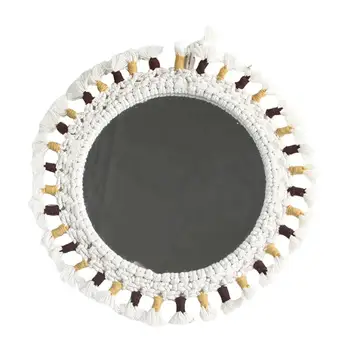 

1Pc Tapesty Mirror Bedroom Nordic Cosmetic Embroider Hotel Makeup Wall-mounted Mirror Tapestry Mirror Tapestry