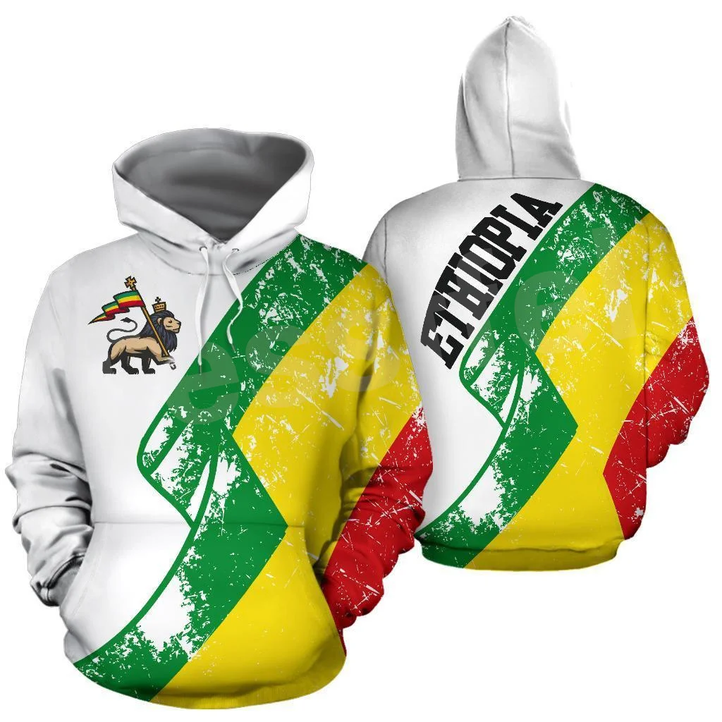 Tessffel Newest Ethiopia County Flag Africa Native Tribe Lion Long Sleeves Tracksuit 3DPrint Men/Women Harajuku Funny Hoodies 14 customized newest women sweater dress long sleeve hoodie dress autumn winter casual slim sweater hoodies dress