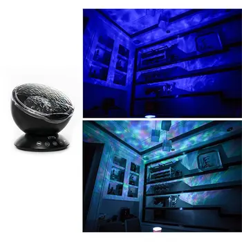 

Circular Wave Projection Lamp LED Night Light Music Player Speakers Smart Touch Keys Hypnosis Adjustable Display Angle