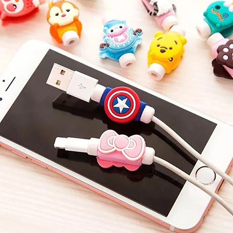 

Dropshipping Travel accessories Cute Animals Cable Winder Earphone Protector USB Line Phone Holder Accessory