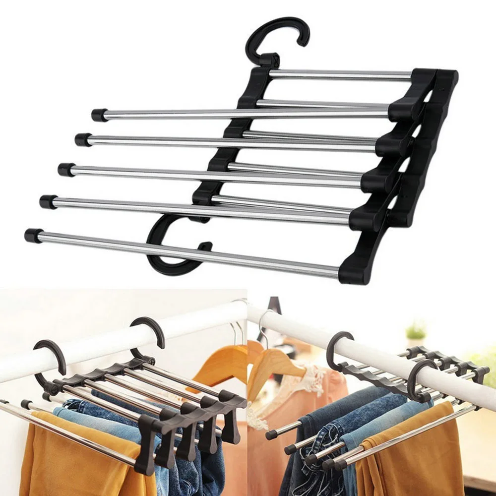 

New Multifunctional Closet Organizer Adjustable Trouser Pants Tie Shawl Rack Belt Scarf Neckties Hanger Holder
