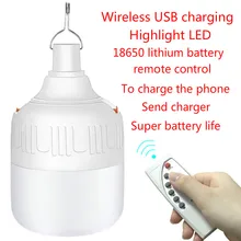 Беспроводной походный светильник с зарядкой от USB, 18650 литиевая батарея, светодиодный аварийный светильник, светильник для палатки, люстры, барбекю, светильник с дистанционным управлением