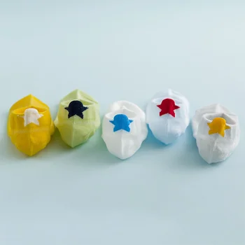 

New Five Pairs Of Spring And Autumn Children's Socks Summer Thin Boat Socks Pentagram Printed Mesh Socks