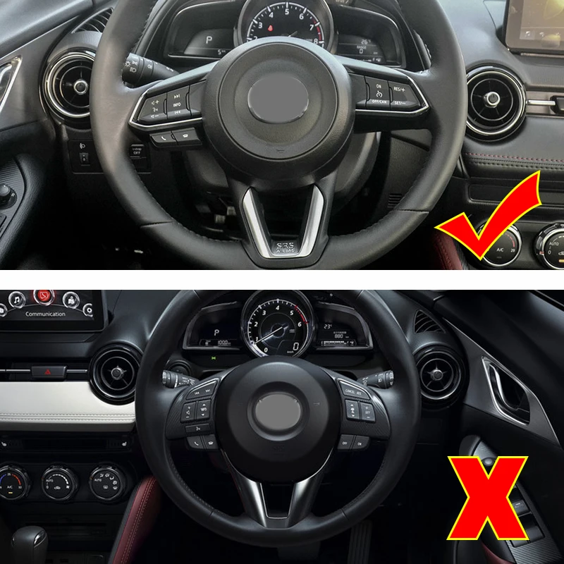 Для Mazda CX 3 CX3 5 CX5 2017 2018 ABS Matte/Carbon fiber/red чехол на панель рулевого колеса отделка