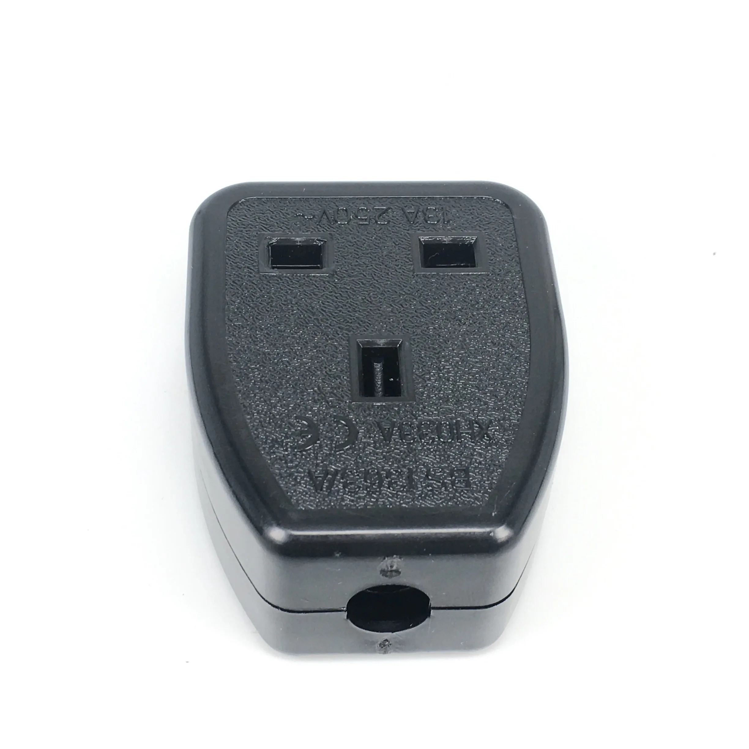 13A 250V UK British Standard Female Socket Power Adaptor Detachable Power Cord Cable Connector Socket White/Black