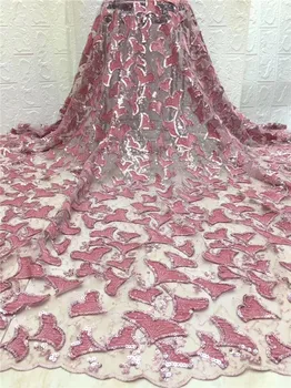 

High class evening tulle lace fabric nice French net lace fabric for dress PDN555(5yards/lot)