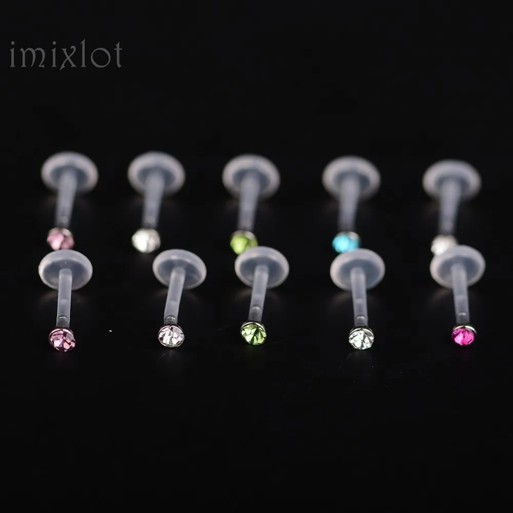 Реальное кольцо для носа 10 шт. из гибкого биопласта Labret губ Женское хрящ шпильки