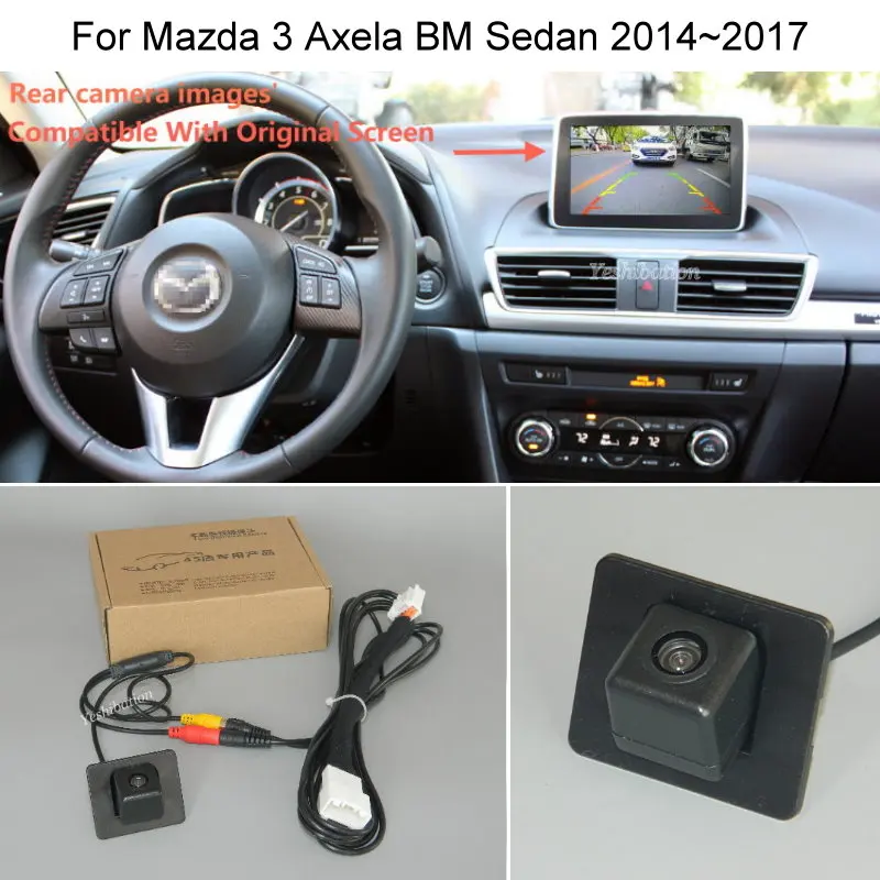 Car Rear View Back Up Reverse Camera Sets For Mazda 3 Mazda3 Axela BM Sedan 2014 2015 2016 2017
