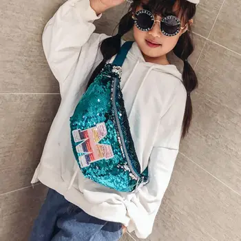 

Girls Waist Pack Glitter Reversible Sequin Fanny Pack Cute Small Causal Bag