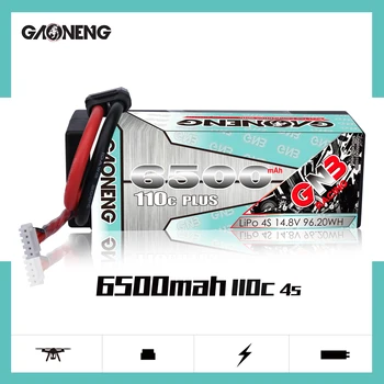

Gaoneng GNB Plus 14.8V 6500mAh 110C 4S Lipo Battery T XT60 XT90 Plug for RC HSP 1/8 1/10 Buggy RC Car Truck Axial Scx10 Crawler