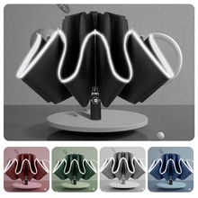 For Xiaomi  Automatic Umbrella with Reflective Stripe Reverse Led Light Umbrella Academy 10 Ribs 3-folding Inverted Umbrella