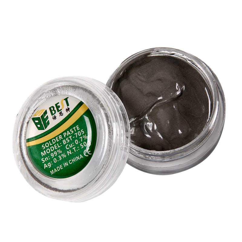 Паяльная паста BST 705 50g сильная клейкая без свинца серебристая поток для пайки