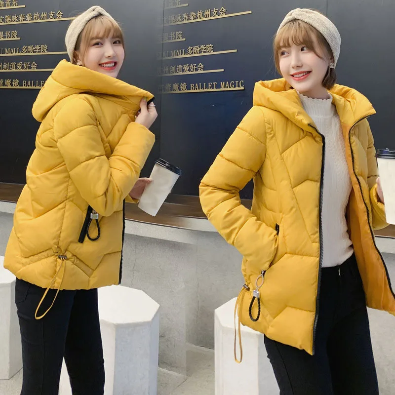 

Winter Women's Down Cotton Parka Short Fur Collar Hooded Coat Quilted Jacket HOt