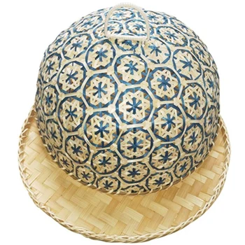 

Bamboo Woven Food e Lid Cover, Keep Out Flies Bugs and Table Serving Tray Storage Plate Platter with Handles